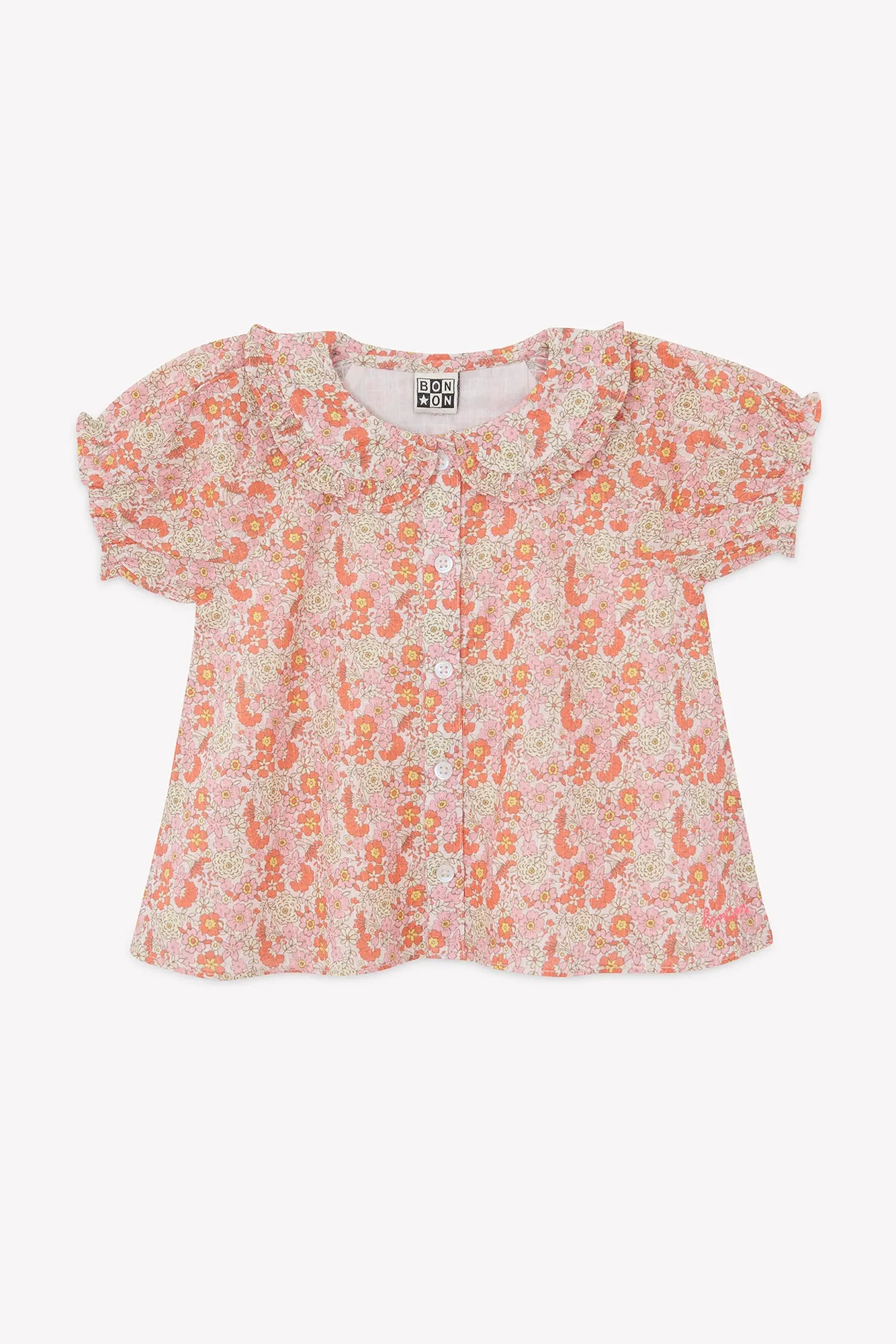 Bonton Aria skjorte blomstret bomuld vintage rose