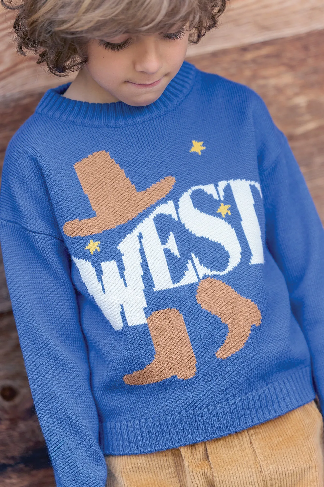 Bonton Milton West sweater blå uld 4A-14A