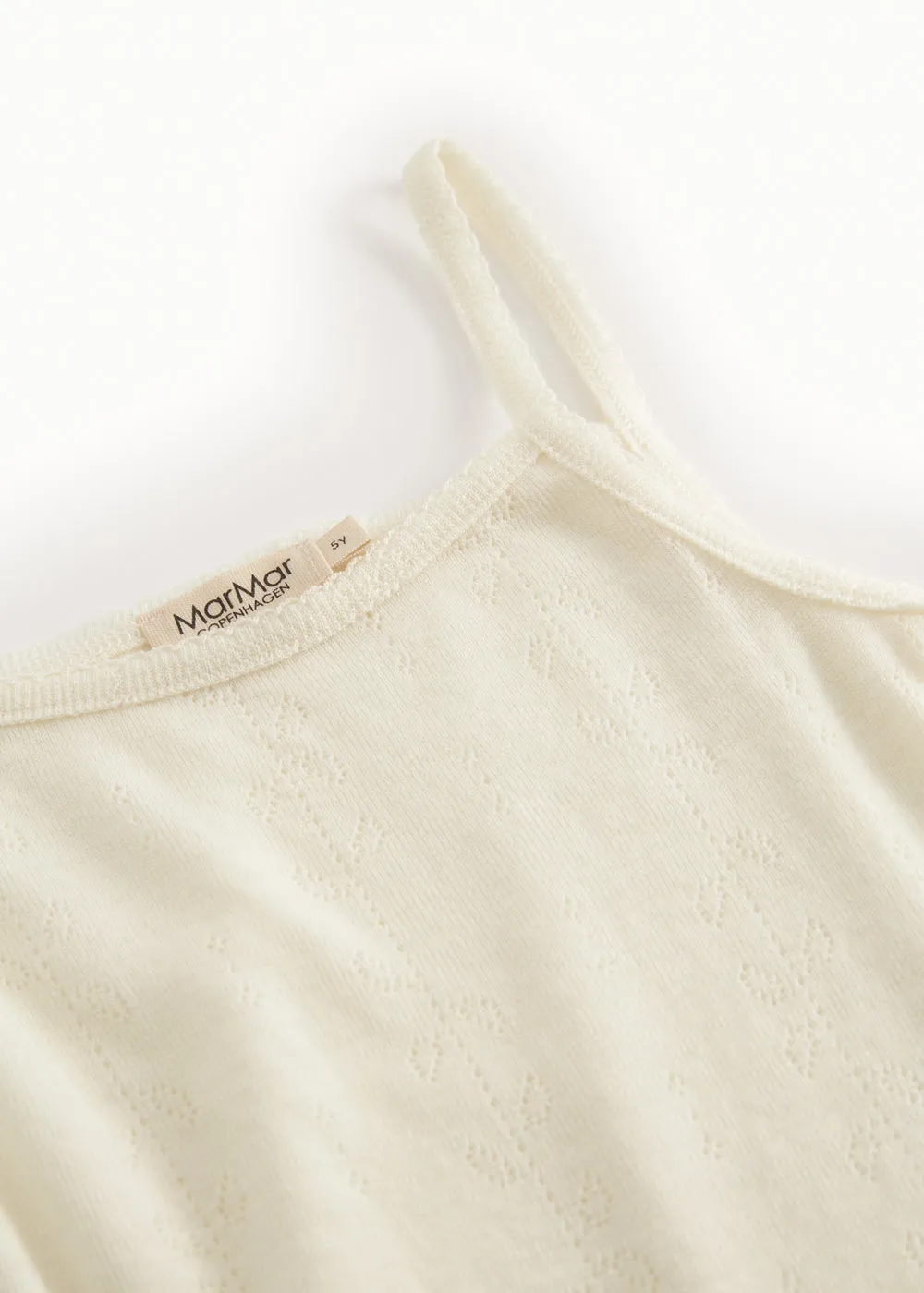 MarMar Copenhagen Strap Vest uldundertrøje Natural pointelle
