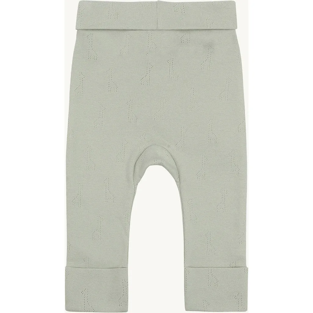 Hust & Claire Las Pointelle leggings Green Sage øko