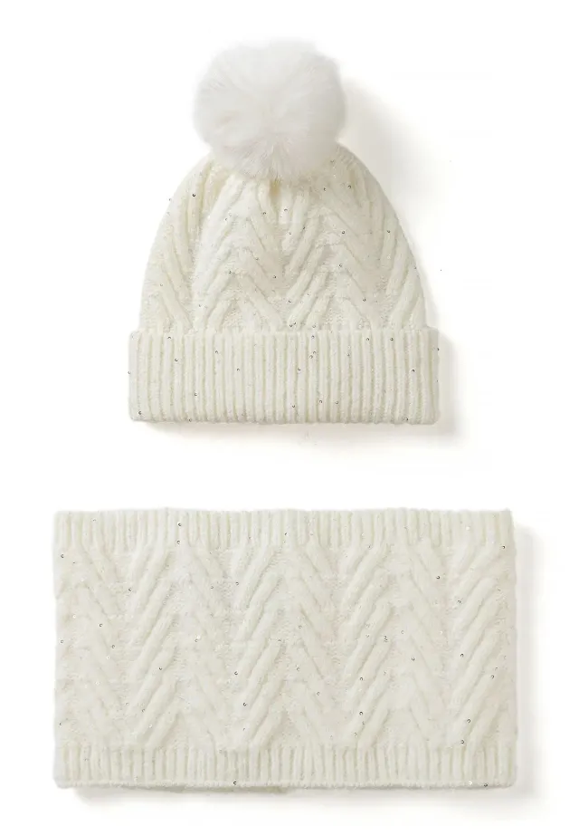 Minoti 45914 huesæt med loop beige pailletter