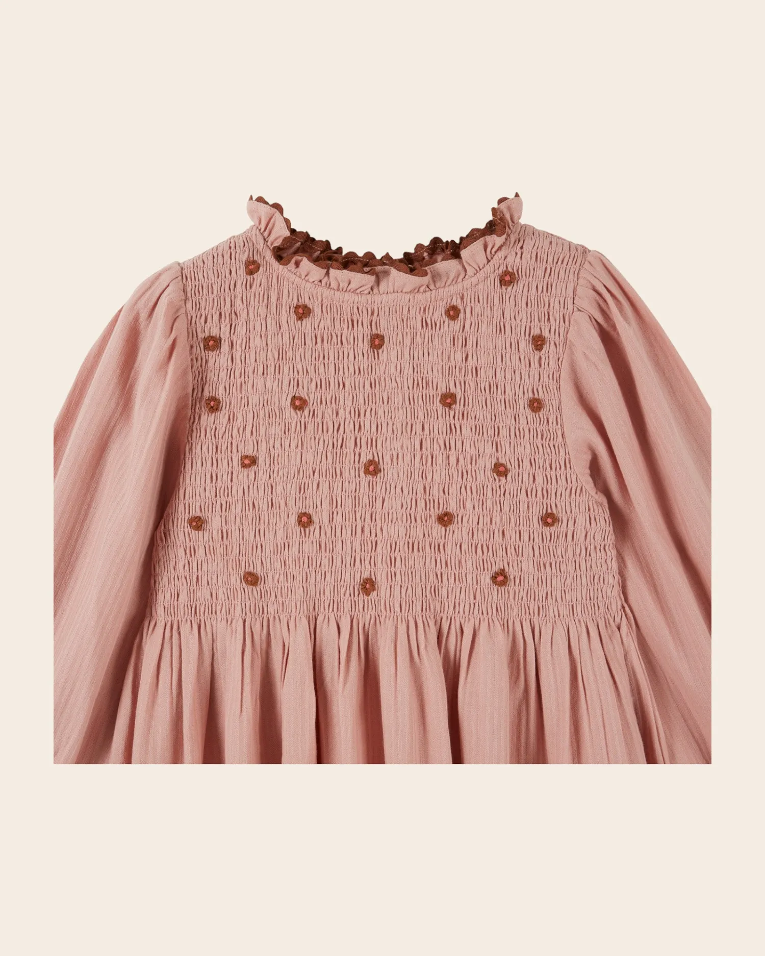 Emile et Ida Sakura pigekjole rosa broderet smock