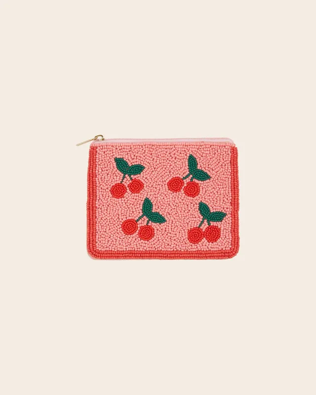 Emile et Ida Perles Cerises clutch rosarød perler