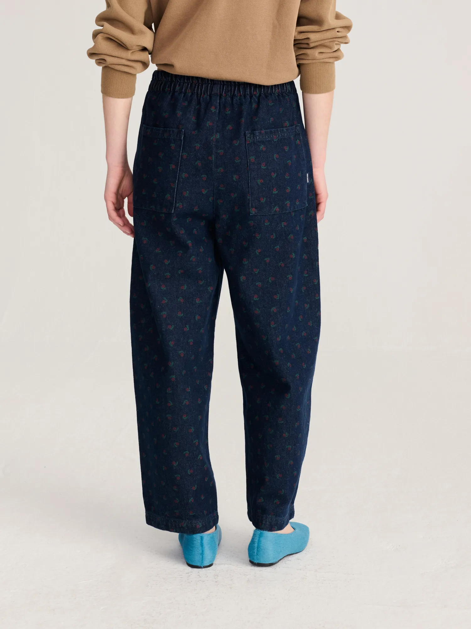 Bobo Choses Swamp Whirl all over denim cocoon bukser navy