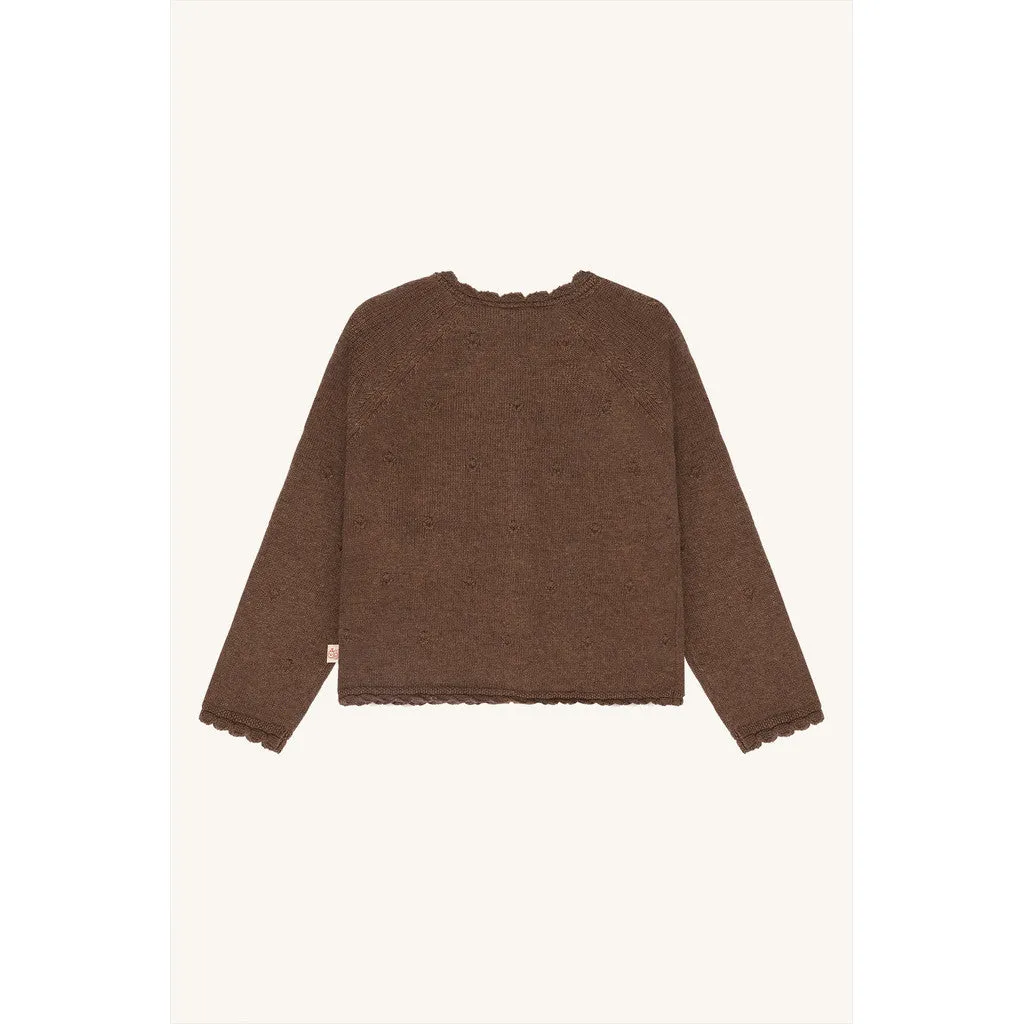 Hust & Claire Cilja Pointelle cardigan Toffee Melange