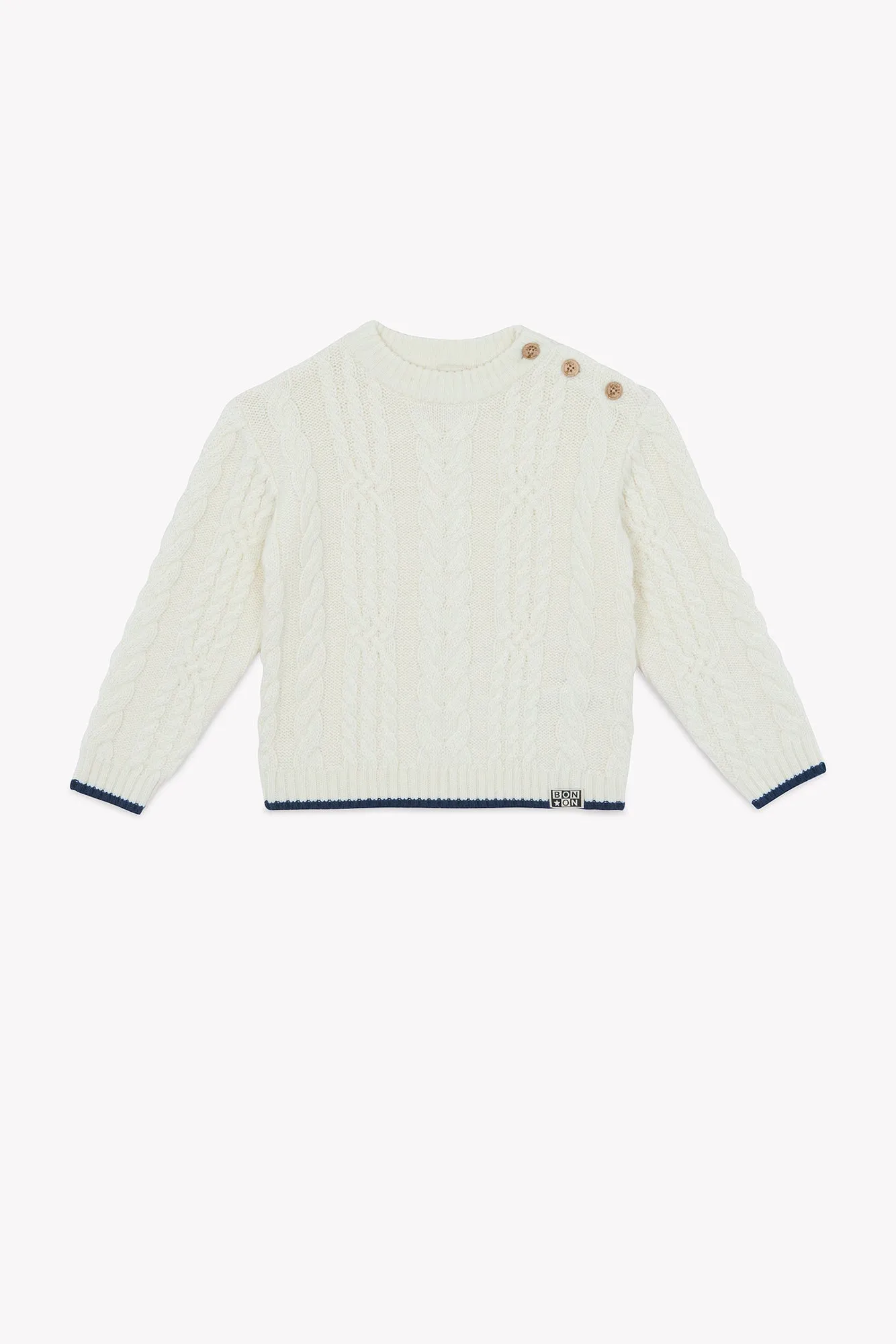 Bonton Maylon sweater mouton strik ecru 4-14 år