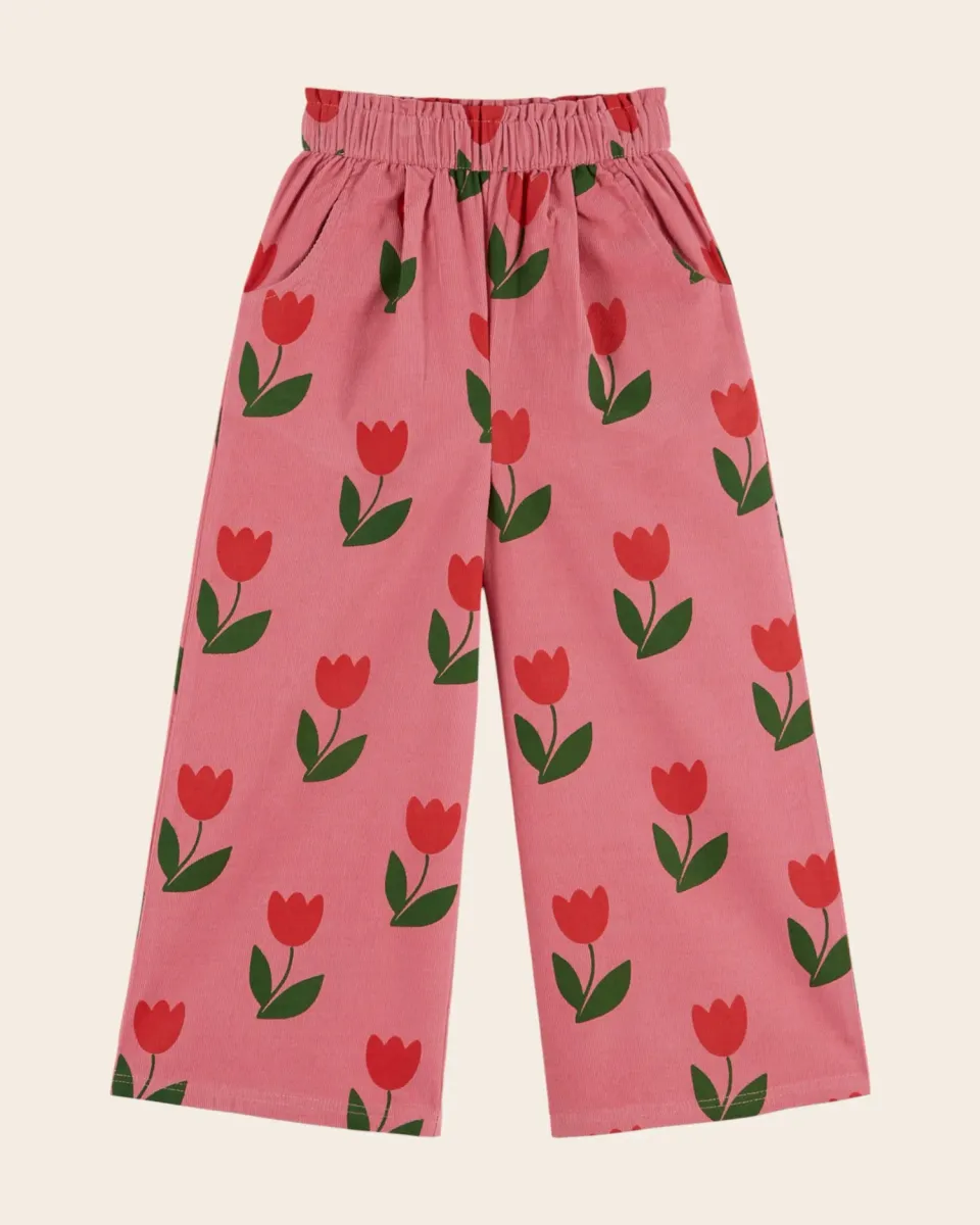 Emile et Ida Velours tulipes rose bukser lyserød fløjl