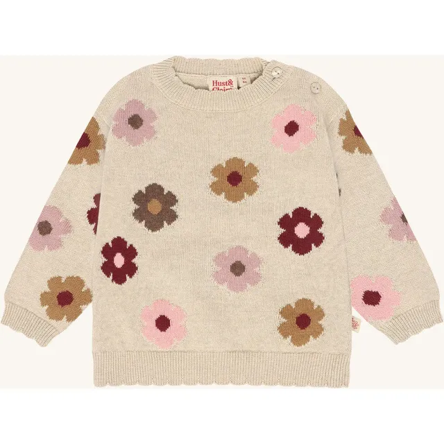 Hust & Claire Pusle Flower cardigan old beige