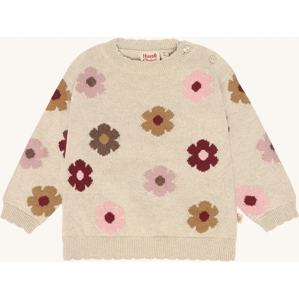 Hust & Claire Pusle Flower cardigan old beige