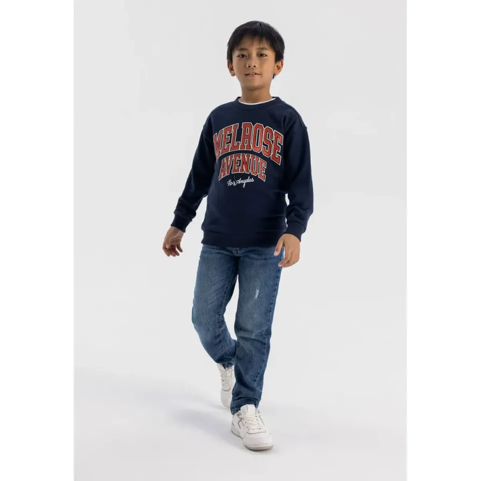 Minoti 42560 sweatshirt mørkeblå print