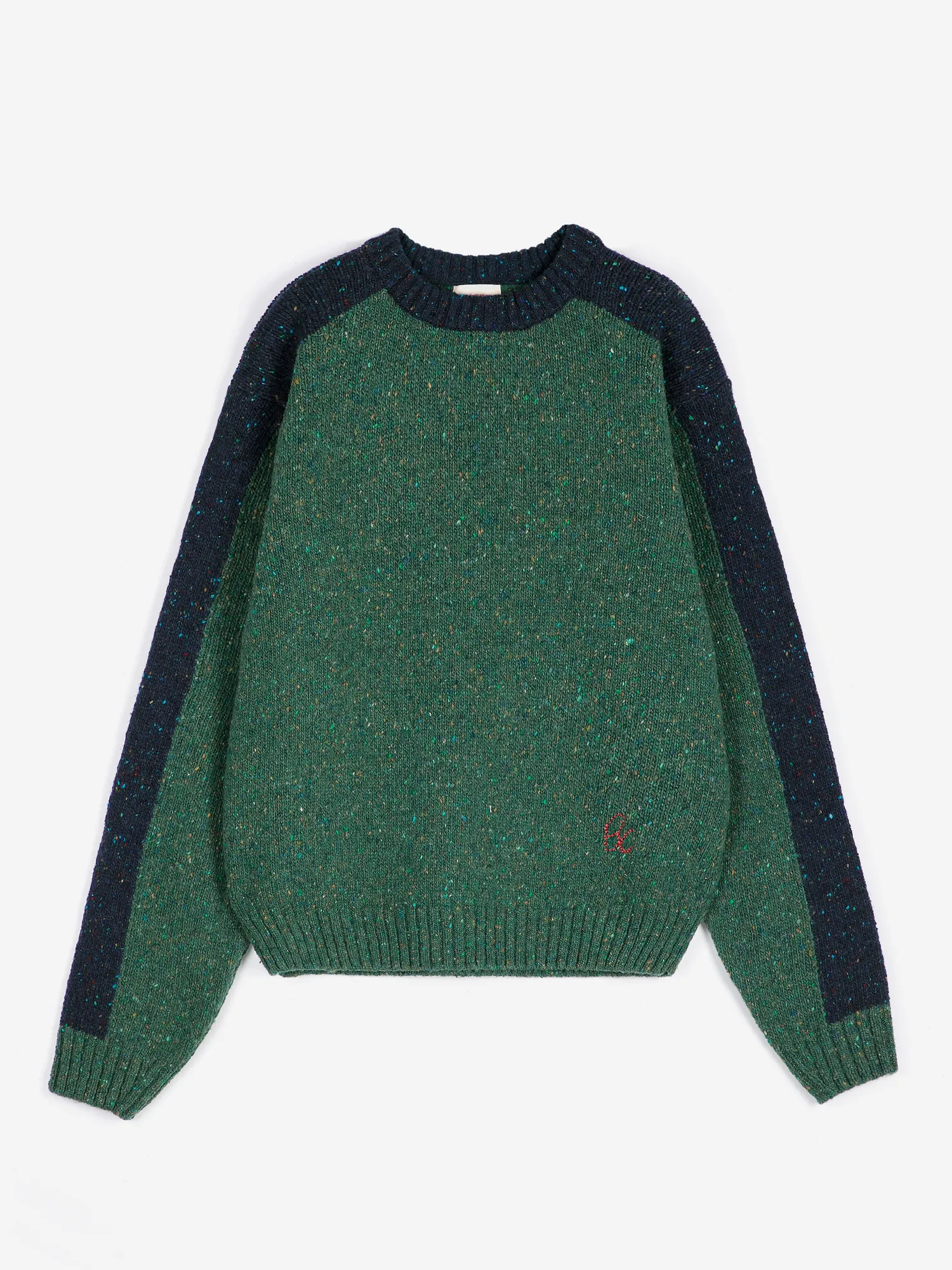 Bobo Choses Color Block Wool Blend Jumper striktrøje grøn