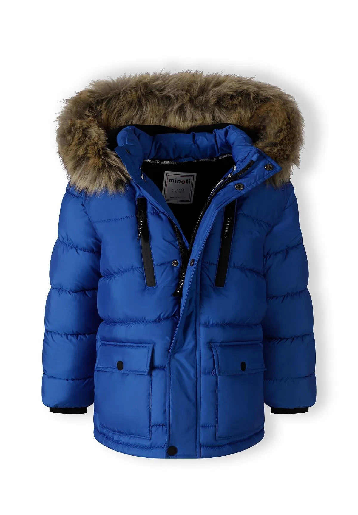 Minoti 45249 parka til drenge blå foret