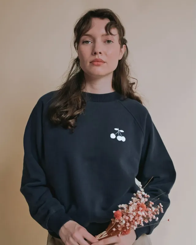 Emile et Ida Chérie cherry sweatshirt grå