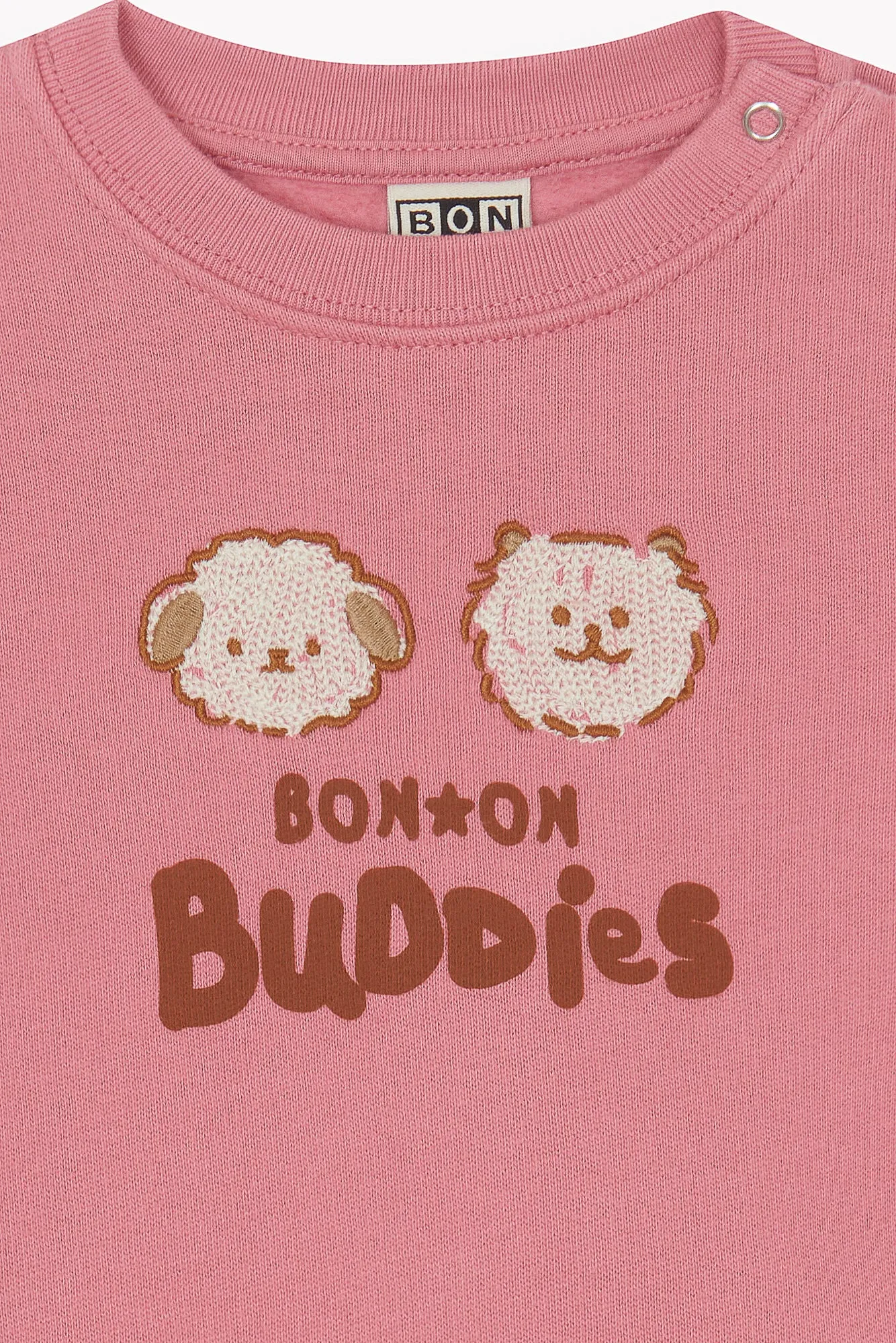Bonton Buddies sæt til baby lyserød bomuld