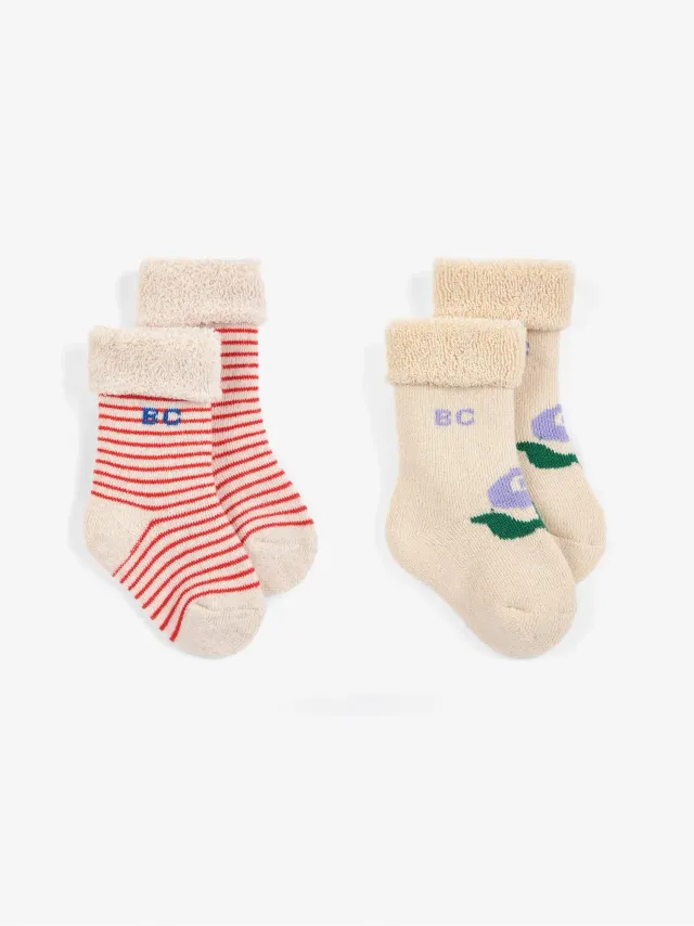 Bobo Choses Stamp Bloom strømper offwhite pakke