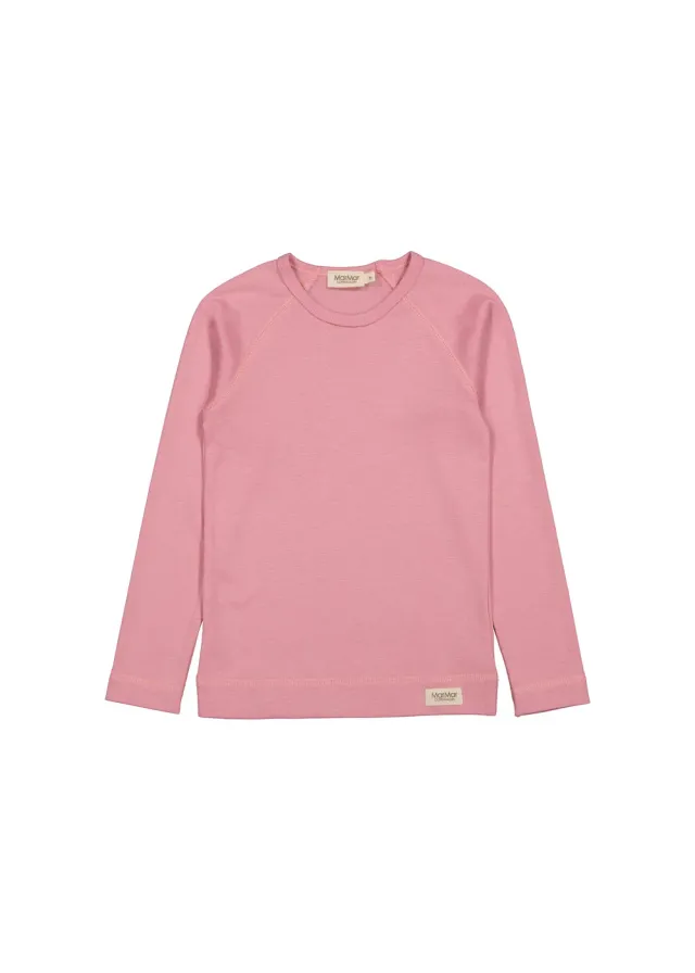 MarMar Base Tee LS t-shirt Berry Mousse uldalternativ