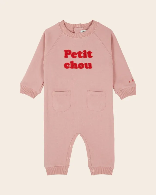 Emile et Ida Petit Chou heldragt lyserød broderet