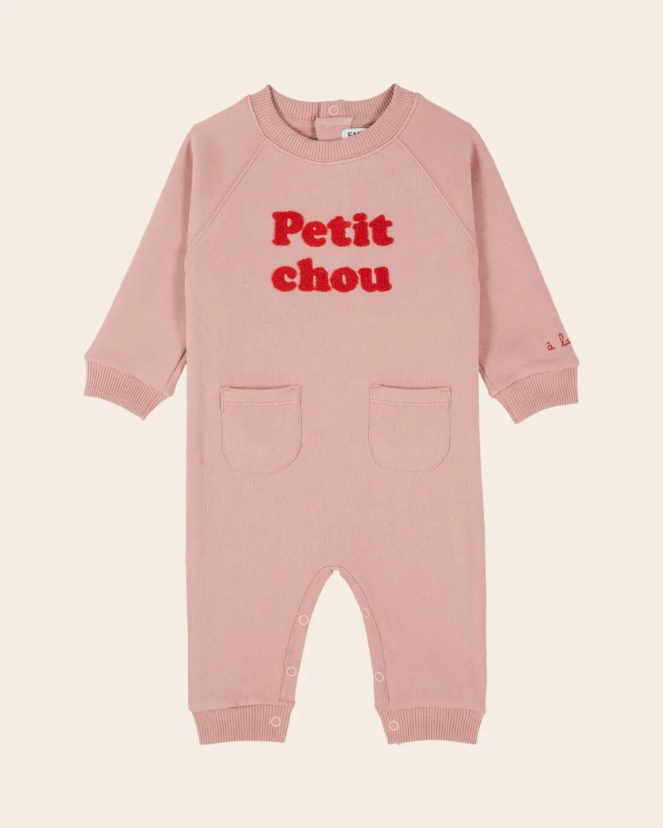 Emile et Ida Petit Chou heldragt lyserød broderet