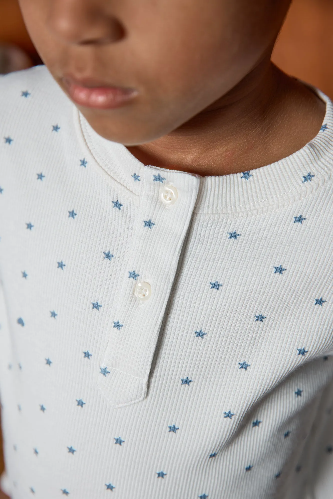 Bonton Polochon børnepyjamas blå stjerneprint