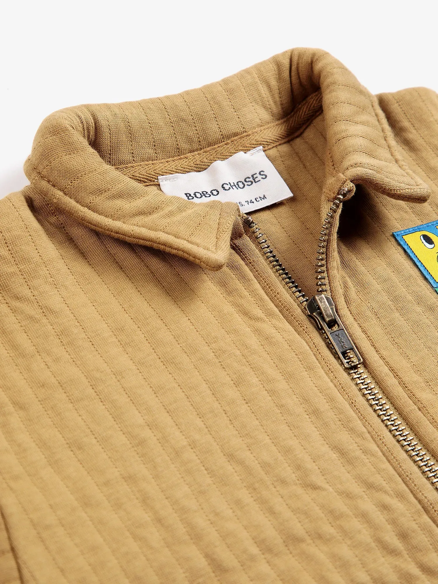 Bobo Choses Booo Bo Choses Tag quilted zipped sweatshirt kaki
