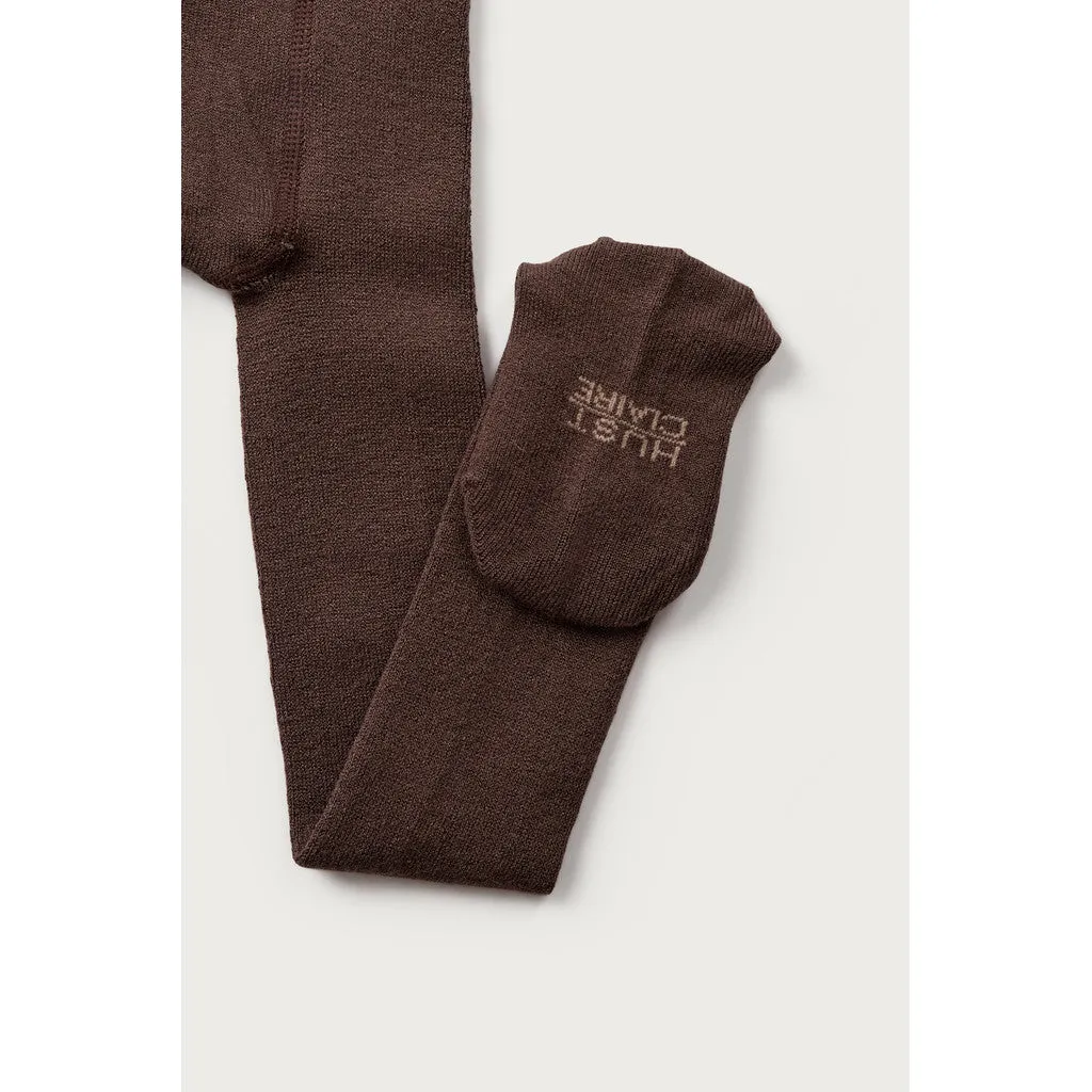 Hust & Claire Foxie Wool strømpebukser Chocolate uld