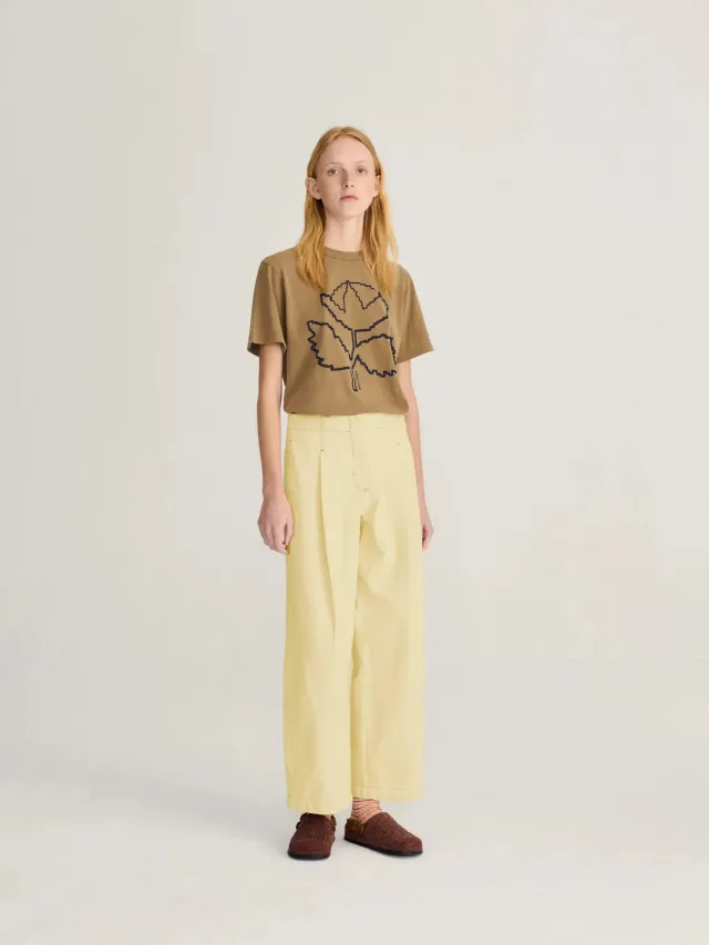 Bobo Choses Light Yellow twill pleated barrel pants bukser XS-XL lysegul