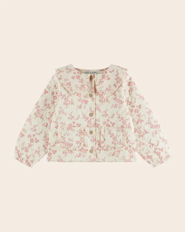 Emile et Ida Rosalie jakke quiltet øko ecru rosa