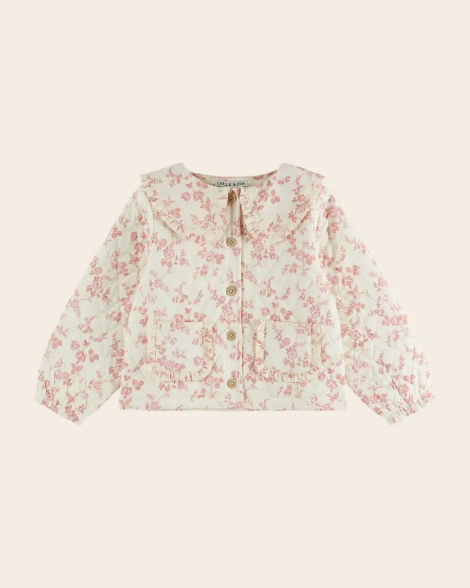 Emile et Ida Rosalie jakke quiltet øko ecru rosa
