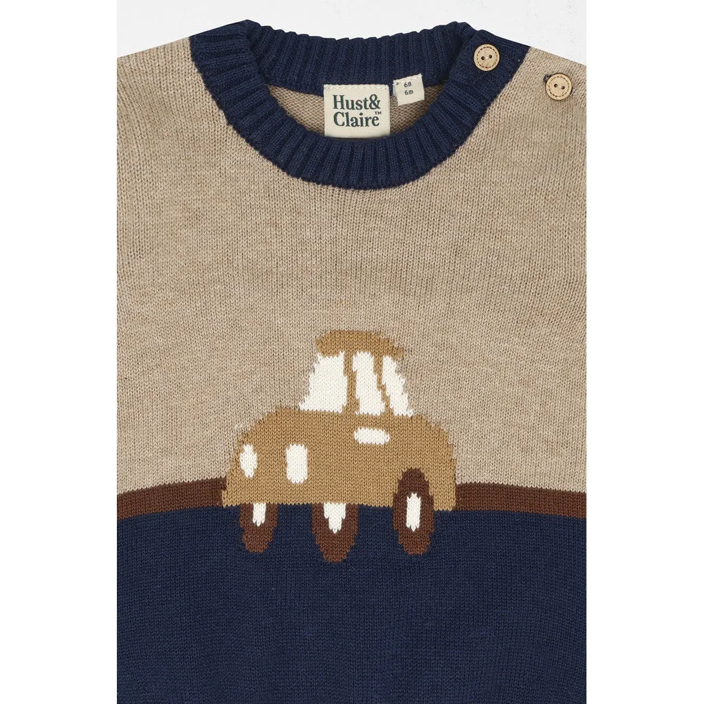 Hust & Claire Pilou Old Car pullover blå økologisk