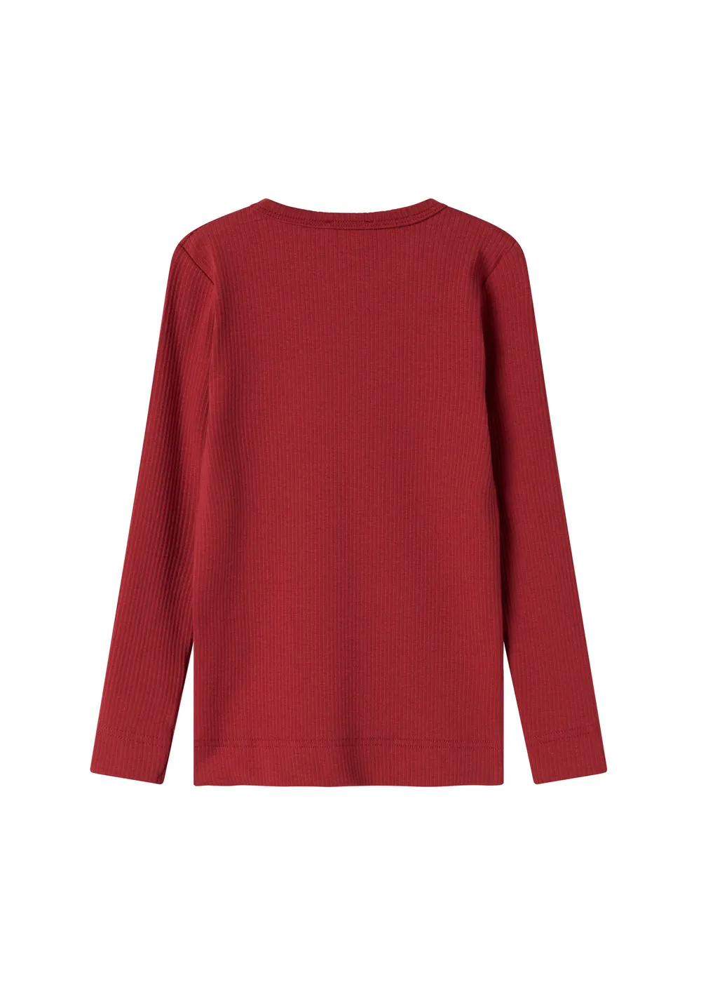 MarMar Plain Tee LS T-shirt Hibiscus Red rib