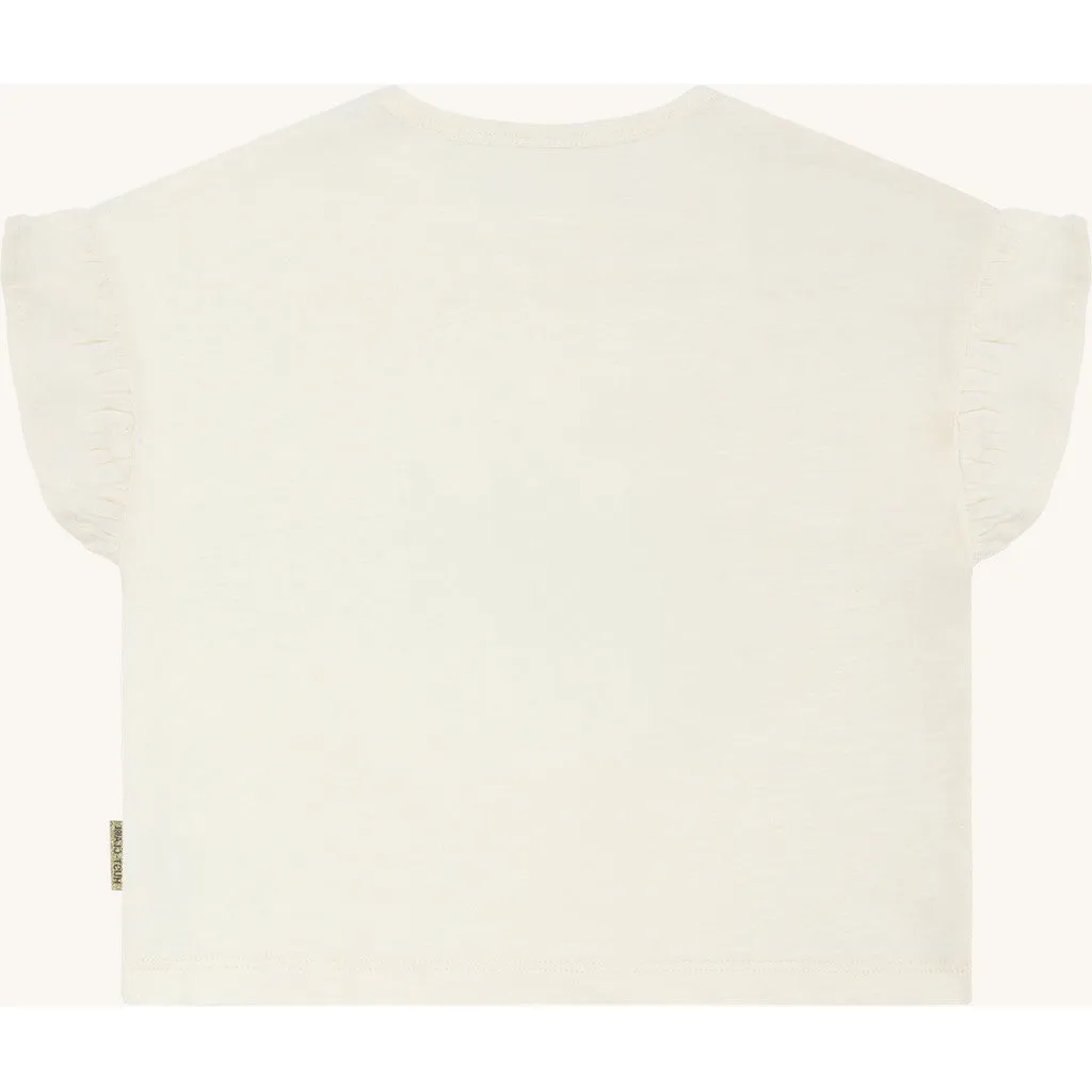 Hust & Claire HCAlma kortaermet t-shirt ivory bomuld