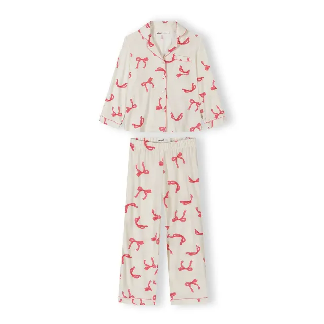 Minoti 44904 pyjamas pige creme sløjfer