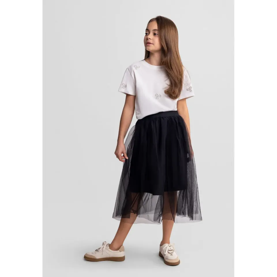 Minoti 44669 tylnederdel sort lang
