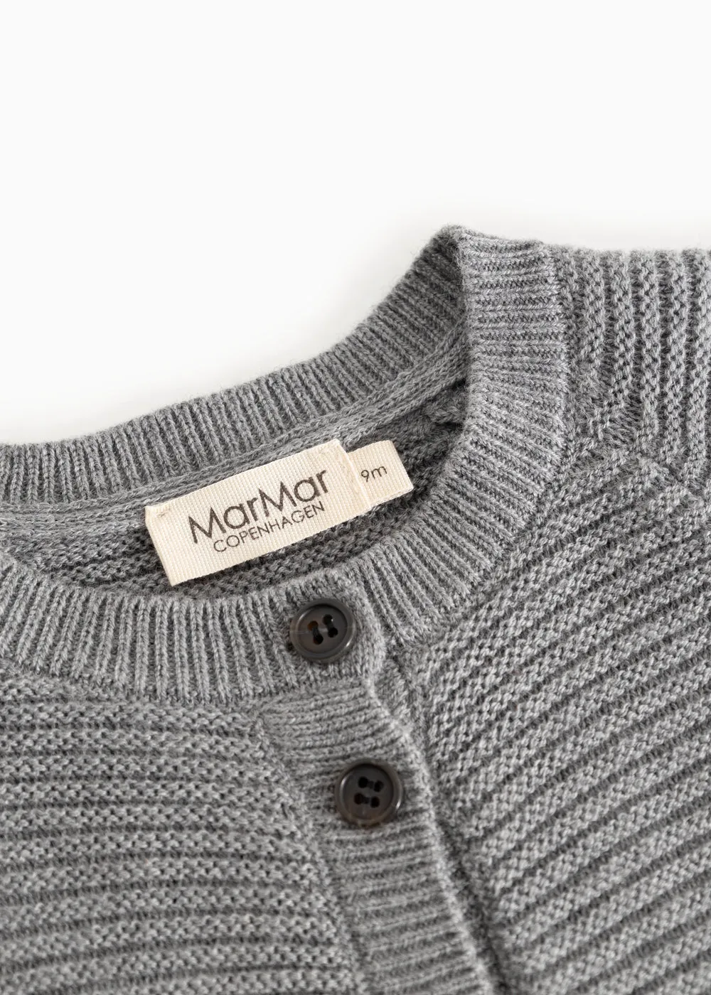 MarMar Taki strik cardigan Grey Melange bomuld