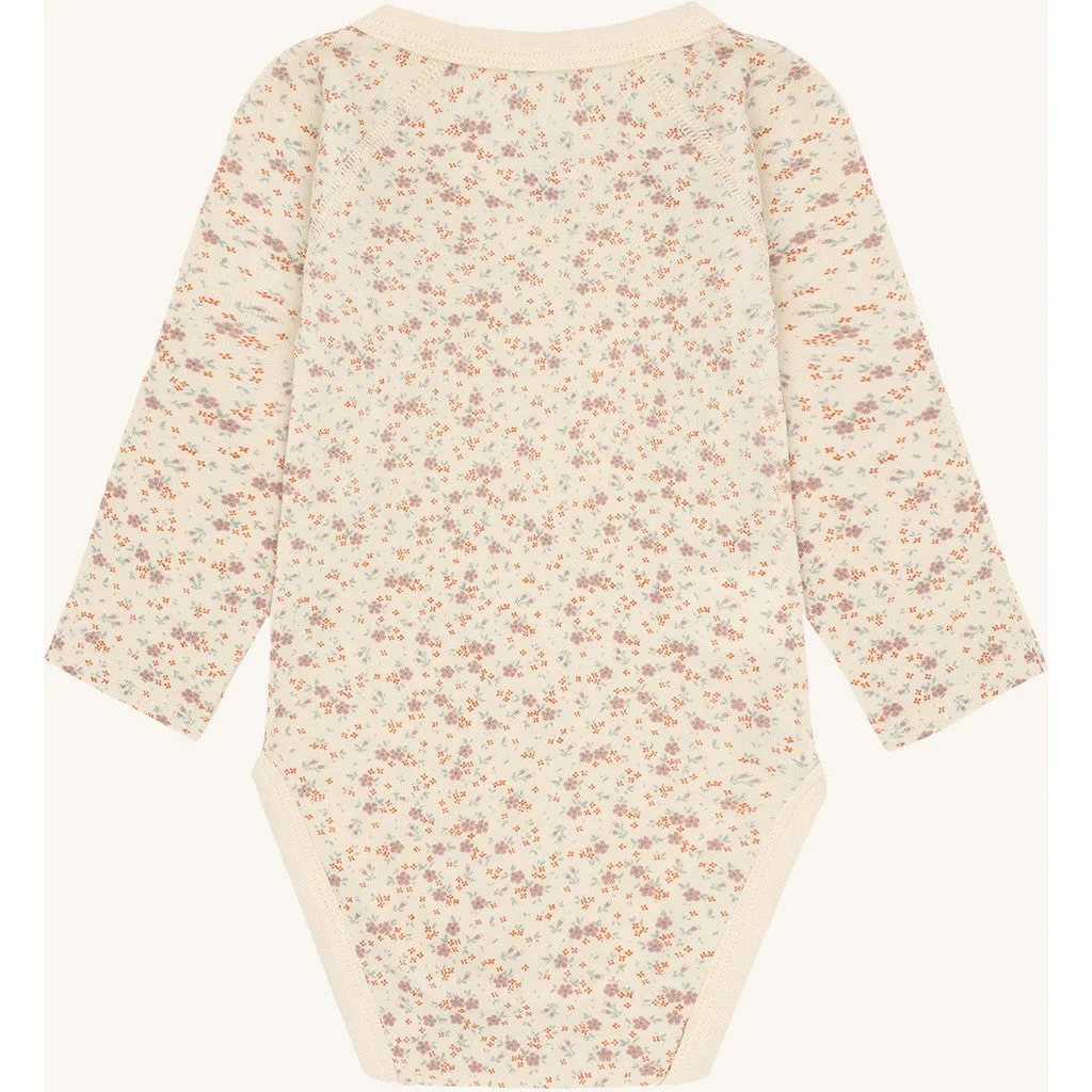 Hust & Claire Baloo Wrap slå-om body Off White uld bambus