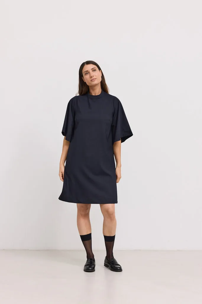 MarMar Danny W kjole Dark Navy uldmix knælang