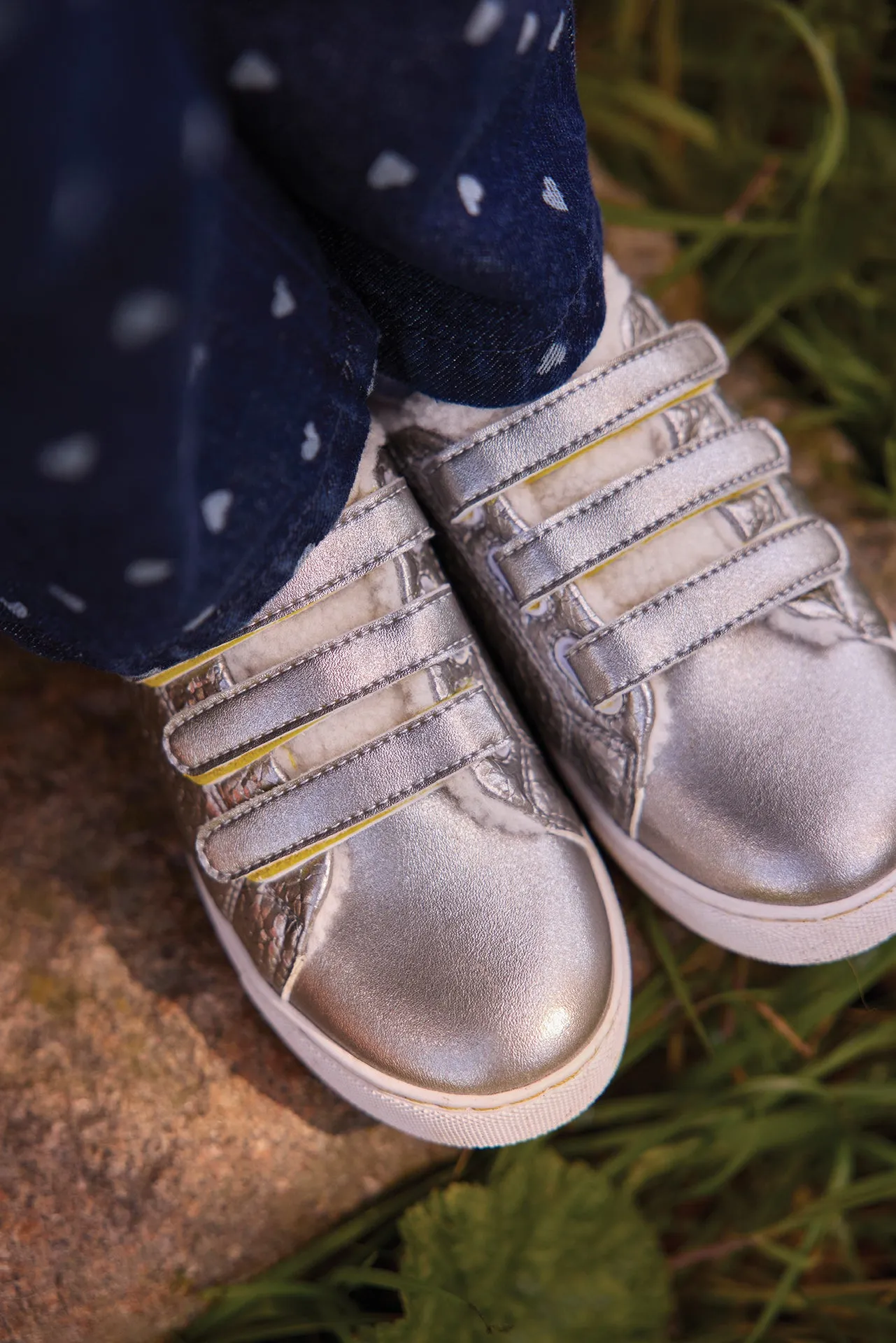 Bonton Basil Scratch sneakers sølv velcro