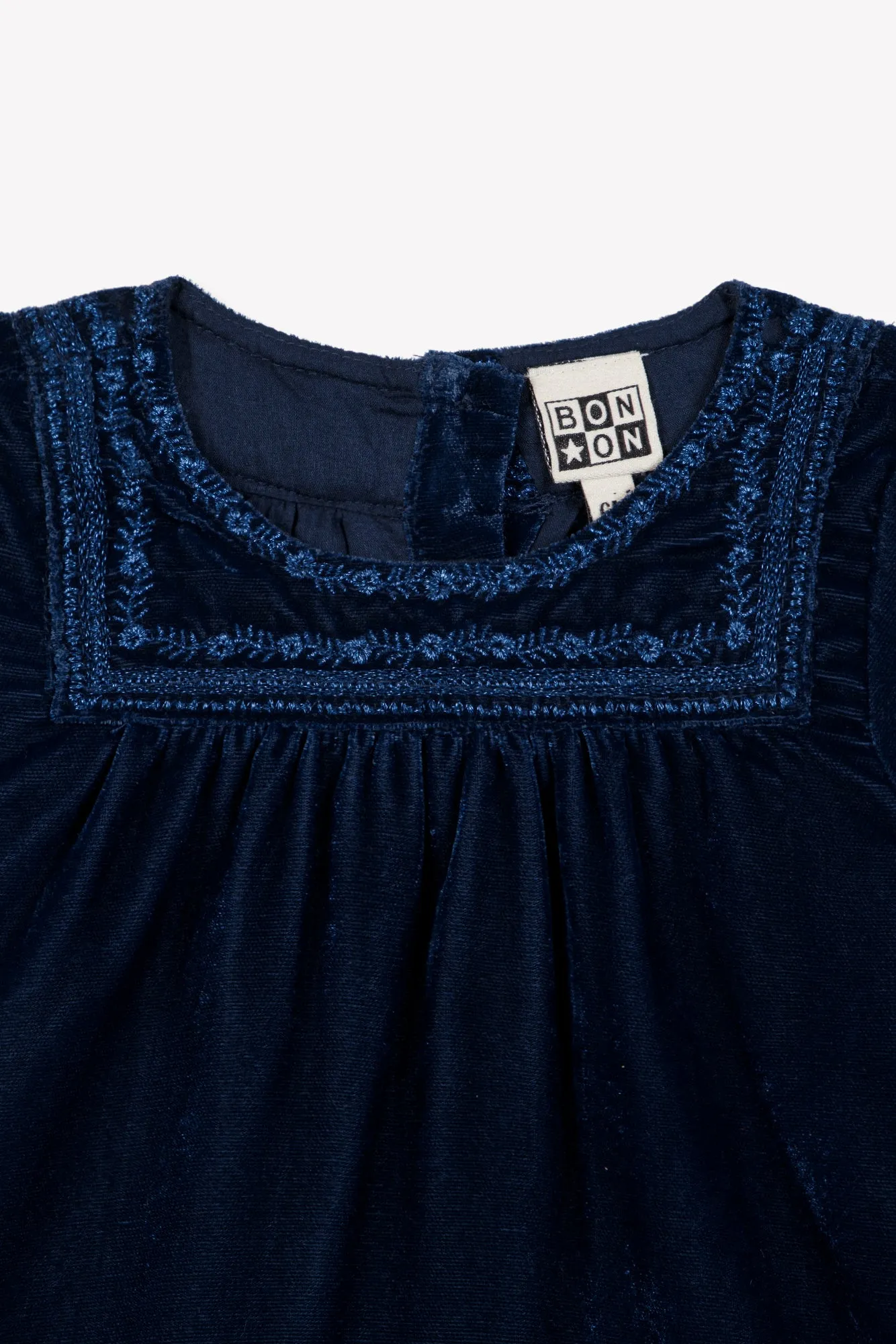 Bonton Pimousse Sailor Blue kjole i fløjl blå