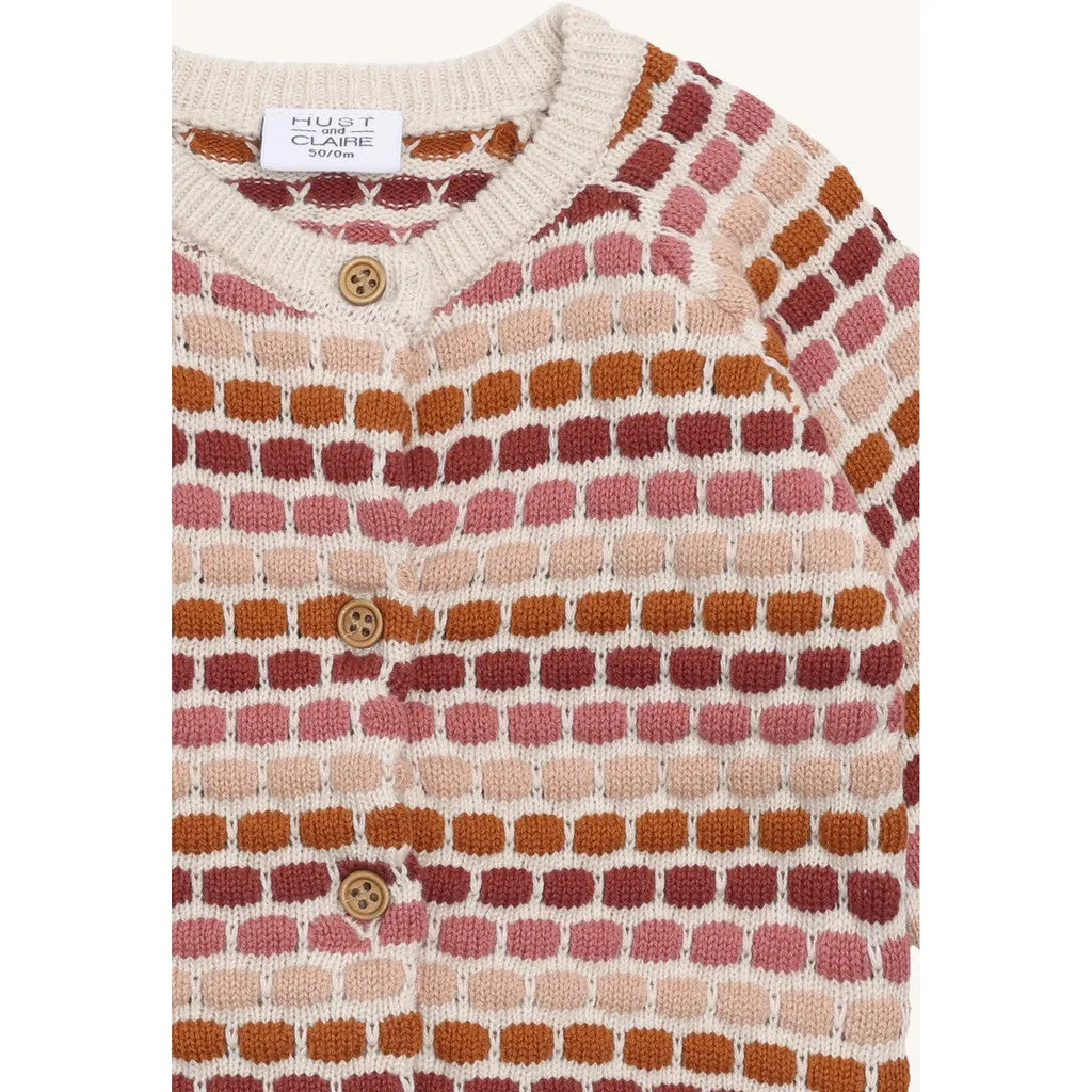 Hust & Claire HCCall dot cardigan dry rose øko baby
