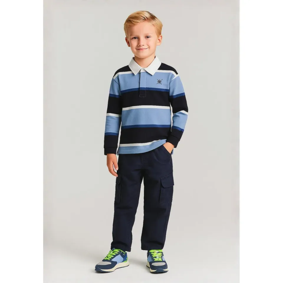 Minoti 44281 poloshirt til drenge marineblå stribet