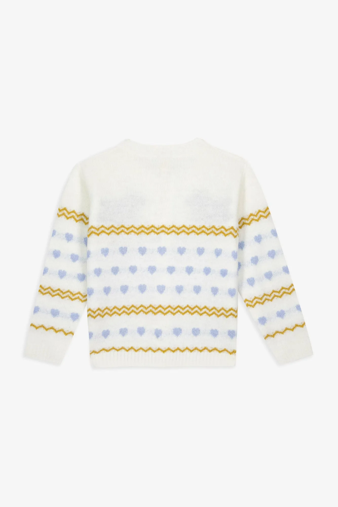 Bonton Paula Milk cardigan uld hunde jacquard