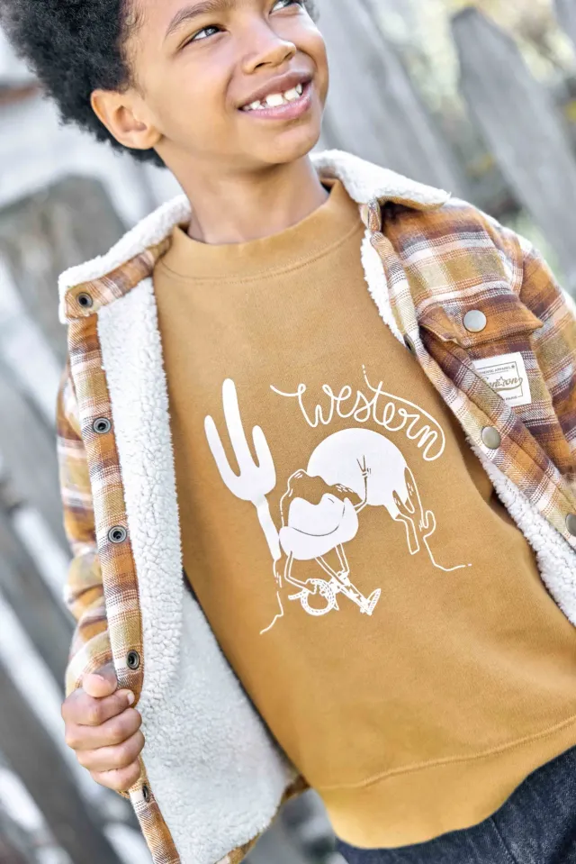 Bonton Western Barn sweatshirt brun bomuld