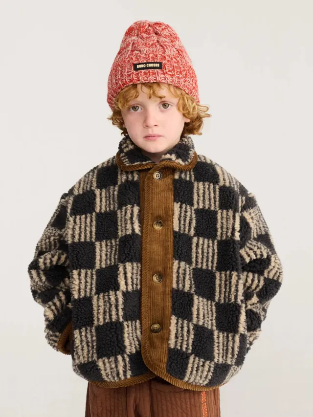 Bobo Choses Almost Moiré sheepskin jakke mørkegrå