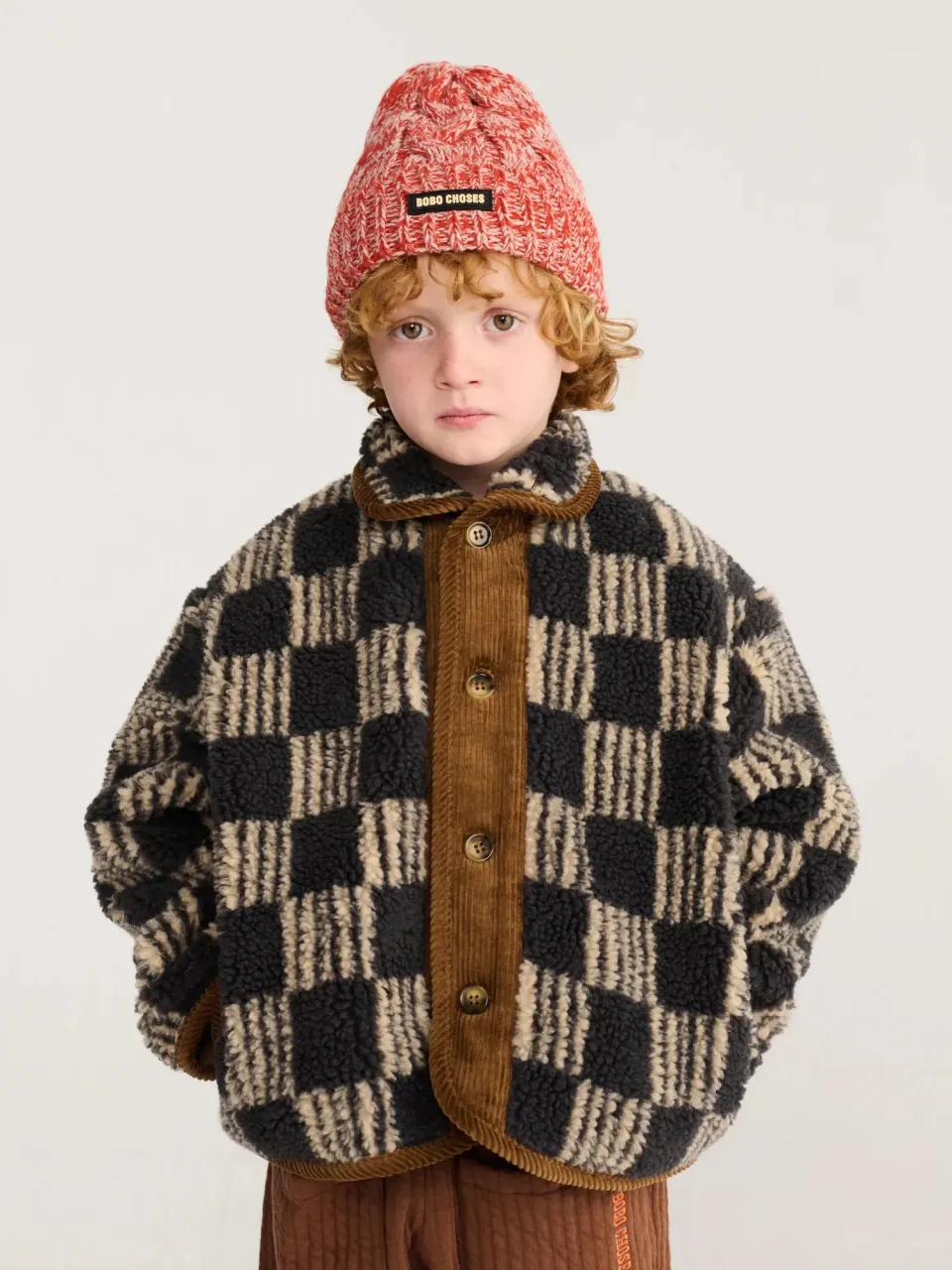 Bobo Choses Almost Moiré sheepskin jakke mørkegrå