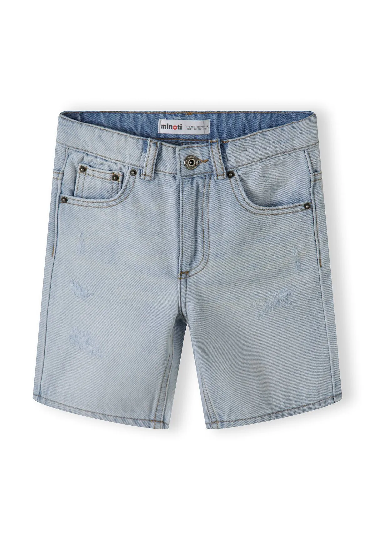 Minoti jeansshorts lyseblå denim med rift drenge