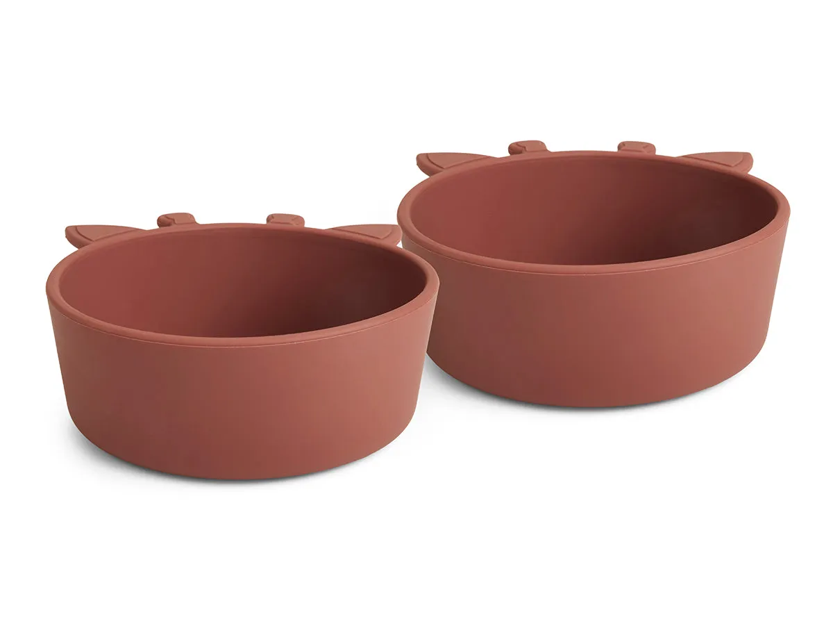 nuuroo Alex dyb tallerken silikone Mahogany 2 stk