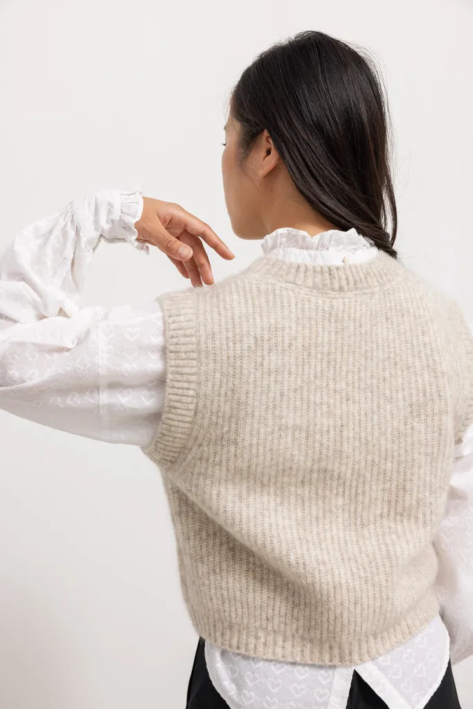 MarMar Copenhagen Taj W strikvest Cashew mohair
