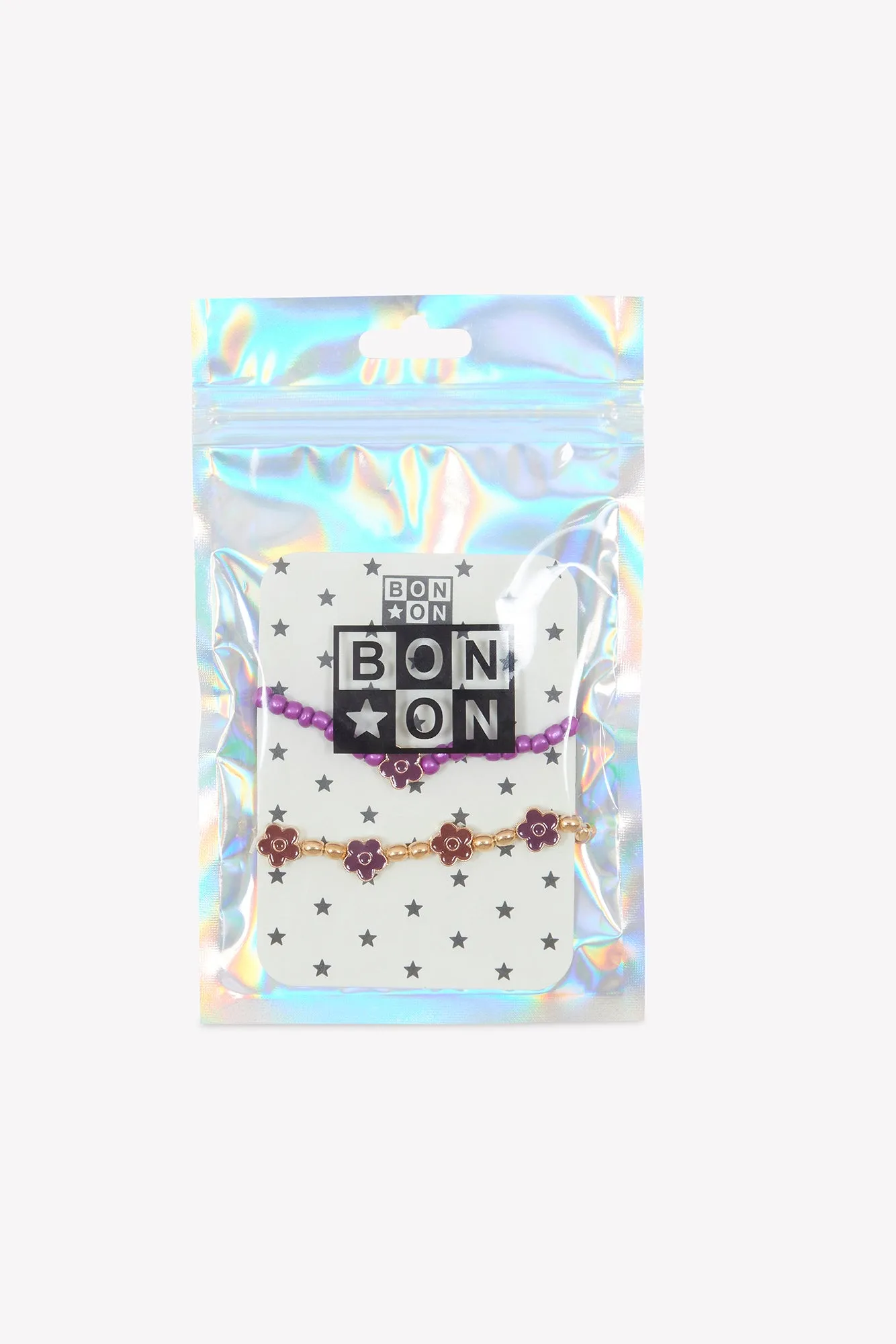 Bonton Violet Fleurs armbånd 2-pak lilla