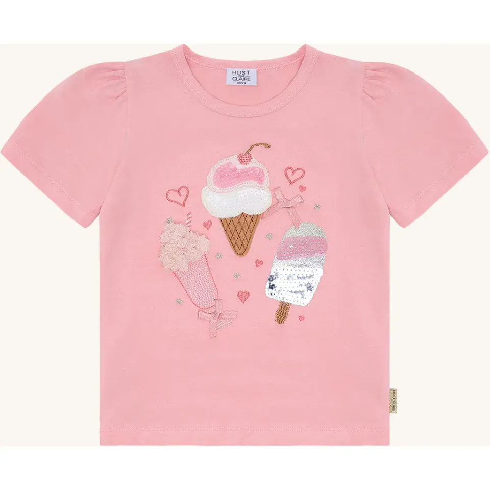 Hust & Claire HCAlma Ice cream t-shirt shell bomuld
