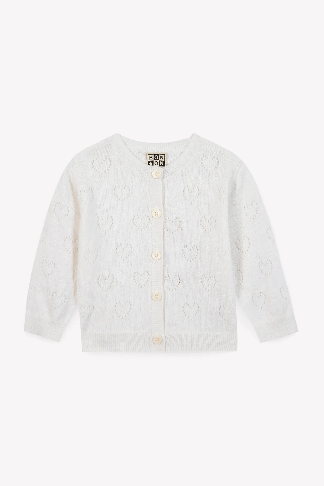 Bonton Lilet Coeur cardigan 2 år ecru uld